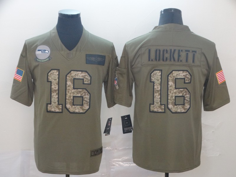 Men's Seattle Seahawks Tyler Lockett #16 Brown Jersey